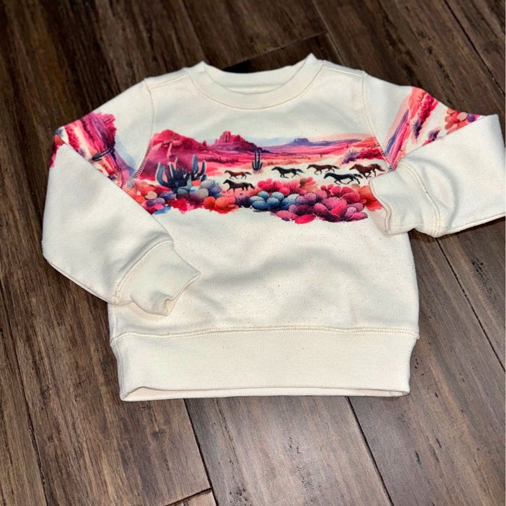 Shyanne Kids Cream Sweatshirt with Colorful Desert Print